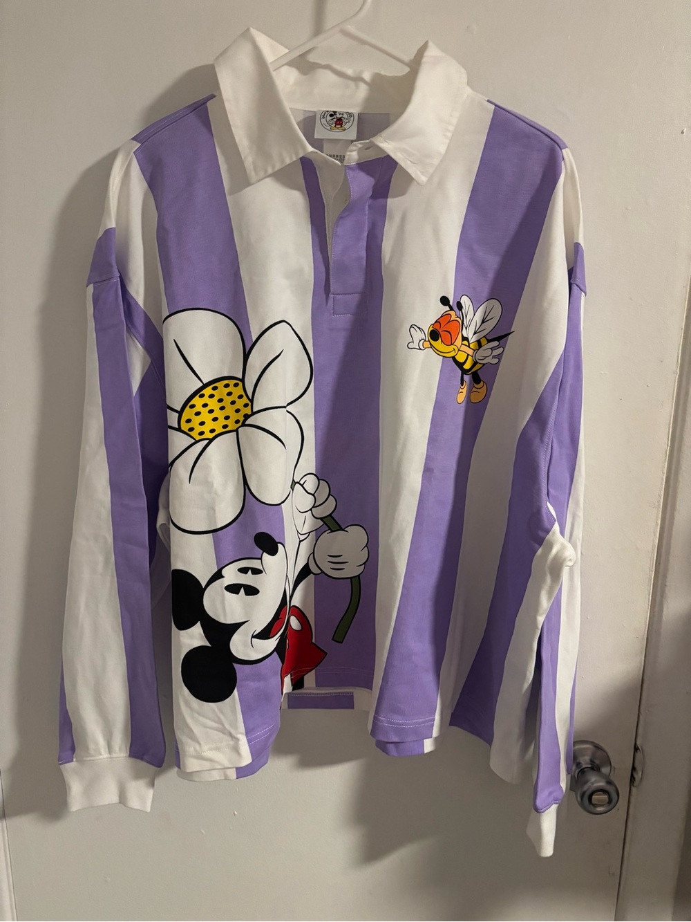 Disney Mickey & Co Mickey Mouse Garden Rugby Polo Purple White 2X